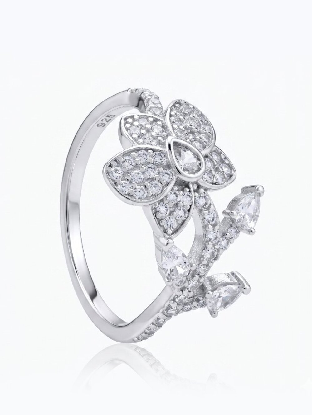 Floral Ring, 925 Sterling Silver Charmed Aroma Flower Collection